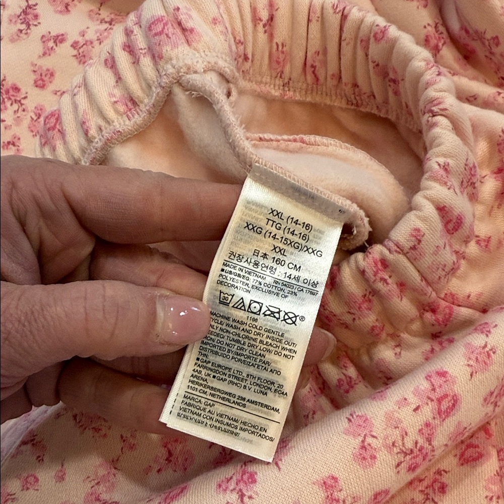 NWT GAP x Love Shack Fancy Pink Floral Hoodie and Joggers Sz XXL - Picture 11 of 13